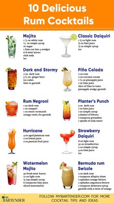 the 10 delicious rum cocktails that are perfect for any type of party or celebration