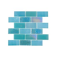 blue glass mosaic tile on a white background