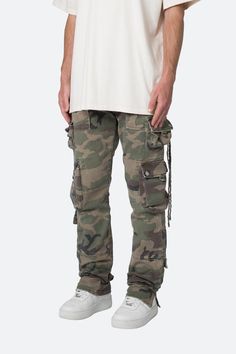 D152 Cargo Pants - Woodland Camo Camouflage Straight Leg Cotton Bottoms, Cotton Cargo Pants For Streetwear With Standard Cut Leg, Cotton Cargo Pants For Streetwear, Camouflage Straight Leg Cotton Cargo Jeans, Camouflage Straight Leg Jeans For Streetwear, Urban Camouflage Straight Leg Cargo Pants, Urban Camouflage Jeans For Streetwear, Casual Camouflage Cargo Jeans, Camouflage Straight Leg Bottoms For Streetwear