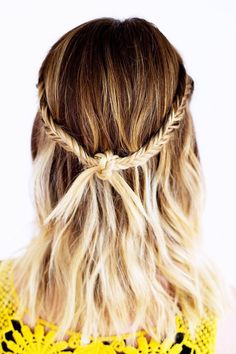 Knotty Fishtail. Blond Ombre, Holiday Hairstyles, Ombre Hair Color, Good Hair Day, Braids For Short Hair, Shoulder Length Hair