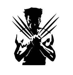 the wolverine logo is shown in this black and white silhouetted image, with claws outstretched