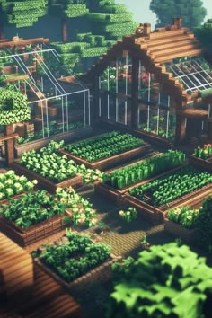 Minecraft Farm Ideas Crops Greenhouse Minecraft House Ideas Treehouse, Aesthetic Greenhouse Minecraft, Crop Ideas Minecraft, Minecraft Multiplayer Base, Cute Minecraft Bedroom Ideas In Game, Minecraft Crops Farms Ideas, Minecraft Waterfall House, Mc Greenhouse, Minecraft Farm Idea