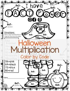 halloween multiplication color by code