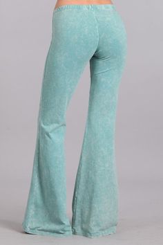 So Amazing! Looks like mineral jeans, but feels like leggings, has elastic waist. Each item is hand-dyed, should expect variations. American made Cotton/Spandex 93/7 Jersey. Great Resort Wear! Stay Sexy! Just You And Me, Vibe Clothes, Bell Bottom Pants, All American, Made In America, Clothing Company, American Made, Resort Wear, Flare Pants