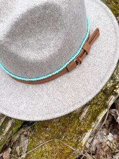 A beaded hat band measures specifically for one of my shop's hats. Each band is beaded by hand. Shipping is included in the price. Bead Hat, Beaded Hat, Turquoise And Gold, Knoxville Tn, Hat Band, Bohemian Style, Cowboy Hats, Caps Hats, Style Fashion