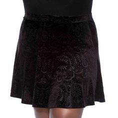 Velvet Skater Skirt, Gates Of Hell, Printed Velvet, Wide Waistband, Skater Skirt, Lace Skirt, Velvet, Skirt