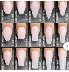 Different Nail Shapes On One Hand, Nail Sizes Shape Chart, Summa Nails, Gel Nails Shape, Types Of Nails Shapes, Adorable Nails, Nail Artwork, Fancy Nails Designs, Cuticle Care