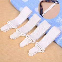 Specifications: Good quality, very useful for your bed room. Easy to use, and excellent to clip bed sheet, satin sheet, mattress covers, blankets, etc. It is very easy to fix and remove. 4pcs bed sheet fasteners. Nylon elastic cloth belt & plastic. Type: Bed Sheet Fasteners Set Color: White Quantity: 4 Pcs Material: Nylon, Plastic Features: Mattress Fasteners, Elastic, Bed Accessary Size: 24cm/9.45" (Approx.) Notes: Due to the light and screen setting difference, the item's color may be slightly Blanket Holder, Red Couch, Ironing Board Covers, Girls Stuff, Satin Sheets, Cloth Belt, Mattress Cover, Kit Home, Ironing Board