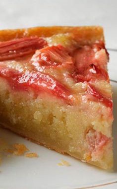 a close up of a slice of cake on a plate