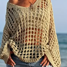 Faster shipping. Better service Knitting Shrug, Crop Top Tejidos, Tops For Women Stylish, Basic Blouses, Fall Crochet, Crochet Cover Up, Knitwear Fashion, Fabric Collars