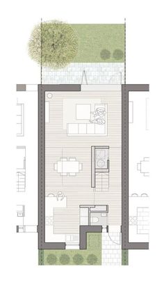 the floor plan for an apartment with two beds and one living room, which is connected to