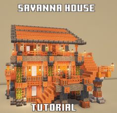 an image of a house made out of wood and stone with the words savannah house on it