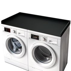 the front view of a washing machine on a white background