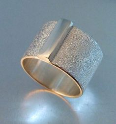 MATRIX RING by melodyarmstrong on Etsy, $300.00 Contemporary Ring, Matte Texture, Textured Ring, Silver Bar, Wide Band Rings, Contemporary Jewellery, Contemporary Jewelry, Cleaning Jewelry, Custom Rings