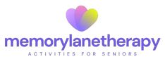 the logo for memorylane therapy activities for seniors and young adults, with an image of a heart