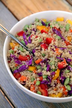 four different pictures of food including rice and vegetables