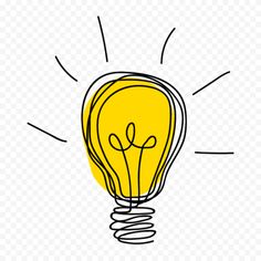 a yellow light bulb with the word think inside it