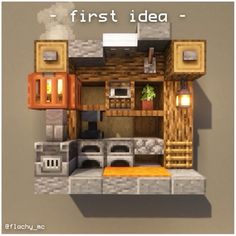 the first idea is to build a tiny house in minecraft and use it as a kitchen