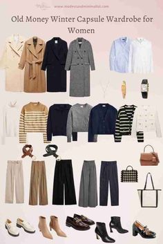 Old Money Outfits For Winter Woman, Capsule Wardrobe For Working Women, Classy Winter Capsule Wardrobe, Old Money Winter Women, Old Money Coats Women, Fashion Outfits Old Money, Winter Outfit Ideas Dress To Impress, Old Money Style Woman Outfit Winter, Classy Old Money Outfits Winter