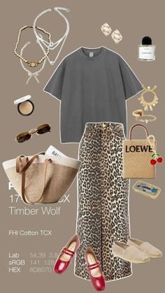 Leapord Print Skirt Outfit, Leopard Trend 2024, Leopard Skirt Outfit 2024, Cheetah Print Skirt Outfit, Cheetah Skirt Outfit, Leopard Print Skirt Outfit, Straw Bag Outfit, Leopard Skirt Outfit