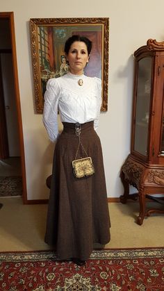 1800s Southern Fashion, Victorian Outfit Women, 1910s Inspired Fashion, 1890s Casual Fashion, 1800 1900 Fashion, Old Fashioned Skirt, Victorian Edwardian Fashion, Early Edwardian Fashion, Edwardian Women's Fashion