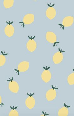 a blue background with yellow lemons and leaves on the top one is light blue