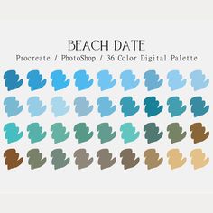 the beach date photoshop / 50 color digital palette is available for all types of people