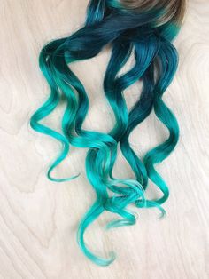 "Please read all of the information below before starting a conversation between seller and buyer. Thanks! This listing is for dark teal mermaid dip dyed hair extensions. The base will be 5-6\" long before the teal ombre starts. COLOR CHOICES FOR THIS LISTING: 1.The base color choices are on the second image on this listing. If you are ordering using a cell phone please write your base color under comments to seller during check out. The base color will be 5-7\" long. This listing is for 4 2\" w Green Hair Ombre, Dip Dyed Hair, Dip Dye Hair, Teal Ombre, Root Color, Teal Hair, Hair Ombre, Beautiful Hair Color, Dip Dyed