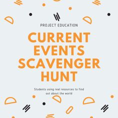 the cover of project education current events scavenger hunt