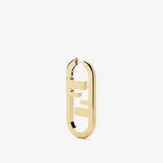 Large single oval earring with Fendi O’Lock motif. Made of gold-finish metal. Made in Italy. One Size Fendi Earrings, Fendi Store, Appointment Book, Earring Gold, Oval Earring, Exclusive Gift, Single Earring, Gifts Holiday, Gold Finish