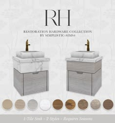 the restoration hardware collection is available in multiple styles and colors, including marble - like finishes