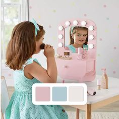 Spark Creativity and FunIntroduce your little ones to the world of glamour with Member's Mark Kids Modern Tabletop Vanity. This charming vanity set not only sparks creativity but also adds an element of fun to their playtime. Available in three delightful colors—pink, mint, and white—it's sure to become their favorite playtime accessory.Safety and Glamour CombinedThis vanity set is designed with a shatter-proof acrylic mirror surrounded by LED lights, ensuring safety while adding a touch of glamour. The mirror’s on/off touch button is conveniently located at the bottom, and the lights can be powered by three AAA batteries (included) or via a USB-C port. Realistic Play Beauty ProductsThe vanity set includes 10 play beauty products: a lotion bottle, perfume, nail polish, two lipstick tubes, Book Restaurant, Lipstick Tube, Members Mark, Organization Furniture, Lotion Bottle, Acrylic Mirror, Disposable Tableware, Grandmas House, Doll Play