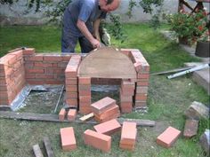 Brick Grill, Diy Outdoor Fireplace, Outdoor Bbq Grill, Outdoor Kitchen Bars, Outdoor Stove, Outdoor Oven