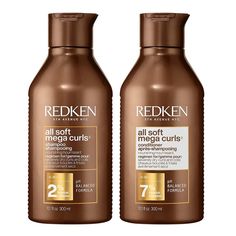 New Redken's All Soft Mega Curls Sulfate-Free Shampoo Gently Cleanses And Moisturizes Severely Dry, Curly And Coily Hair. This Nourishing Shampoo Hydrates, Smooths, And Leaves Hair With A Soft And Shiny Finish. While Redken's All Soft Mega Curls Conditioner Detangles And Moisturizes Severely Dry, Curly And Coily Hair. This Duo Nourishes, Hydrates, Strengthens, And Improves Hair's Manageability. It Also Adds Moisture To Define Curly And Coily Hair. Nourishes Hair Leaving Curls Looking Visibly Hea Redken Shampoo And Conditioner, Curly Shampoo, Redken Shampoo, Redken All Soft, Curl Conditioner, Curl Shampoo, Redken Hair Products, Shampoo And Conditioner Set, Nourishing Shampoo