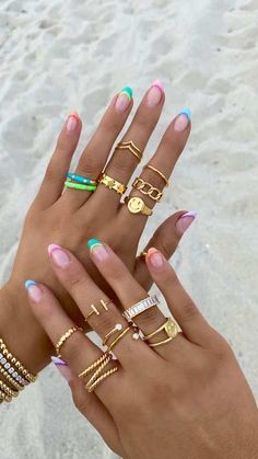 Spring Break Nails, Broken Nails, Easy Nails, Simple Gel Nails, Cute Summer Nails, Cute Gel Nails, Nail Swag, Beach Nails, Nailed It