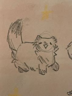 a drawing of two cats with one cat holding a star