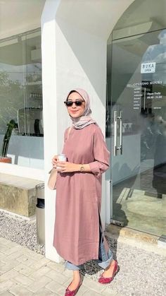 Tunic Hijab Style Casual, Tunic Hijab Style, Modest Fashion Hijab, Fashion Top Outfits