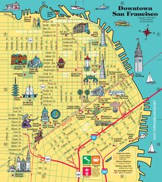 a map of san francisco with all the attractions