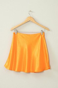 satin skater mini skirt - RK Collections Boutique Orange Mini Skirt, Satin Mini Skirt, Double Zero, Orange Satin, Orange Skirt, Orange Velvet, Sorority Recruitment, Mandarin Orange, Satin Skirt