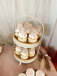 some cookies and pastries are sitting on a table