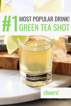 A classic green tea shooter to start the party! A green tea shot is a bright and refreshing whiskey cocktail made to share with friends! Green Tea Shooter Recipe, Irish Shots Drinks, Green Whiskey Drink, Green Tea Shots Recipes, Jameson Green Tea Cocktail, Green Tea Shots Jameson, Jameson Shots, Whiskey Based Cocktails, Special Cocktails