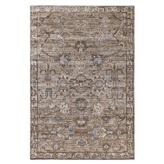 an area rug with brown and beige colors