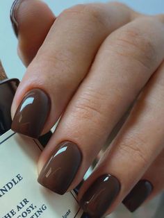 24pcs Short Square Shape Brown Color Full Coverage False Nails KitI discovered amazing products on SHEIN.com, come check them out! #fallnails #brownnails #brown #nails #short #square Short Press On Nails, Winter Nails Acrylic, 3 Women, Nail Forms, Girls Nails, Stick On Nails