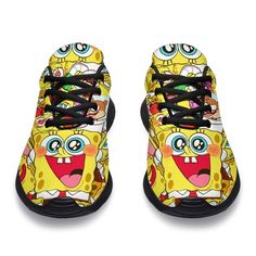 Spongebob Sneakers Custom Cartoon Shoes Funny Gifts Fan PT19 All of our Sneakers are custom-made-to-order and handcrafted to the highest quality standards. Lightweight construction with breathable mesh fabric provides a comfortable and flawless fit. Lace-up closure for a snug fit. Features a removable memory foam insole pad for comfort and support. Finished with a high quality EVA out sole for traction and exceptional durability. Spongebob Shoes, Harry Potter Shoes, Funny Shoes, Sporty Shoes, Cartoon Shoes, Woody Toy Story, Custom Cartoons, Spongebob Squarepants, Die Hard