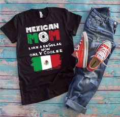 If you are a proud Latina mom and want to show your Mexican pride at Cinco De Mayo celebration, Mexican fiesta party or family get together, this Mexican mother outfit is ideal for you. Great Mother's day Spanish or Mexican mom gift. Featuring Mexican flag and word Mom written in Mexican flag colors, this Mexican mom clothes for women is the inevitable addition to your best abuela ever collection. Great gift for Mexican moms, grandmas or great grandmas. We at TempusVitae always strive for perfec Mexican Flag Colors, Cool Converse, Mexican Pride, Mom Definition, Mother Outfit, Mom Clothes, Polo Shirt Outfits, Mexican Flag, Spiderman Birthday