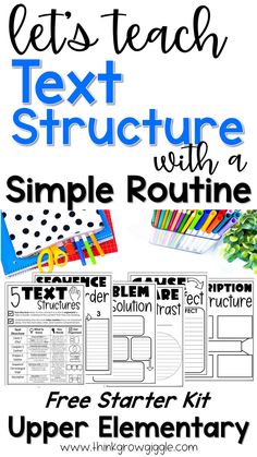 FREE text structure anchor chart and graphic organizers on a desk with markers Text Structure Anchor Chart, Text Structure, 5th Grade Classroom, Upper Elementary Classroom, 2nd Grade Classroom, Independent Reading, Free Text, Reading Workshop, Anchor Chart