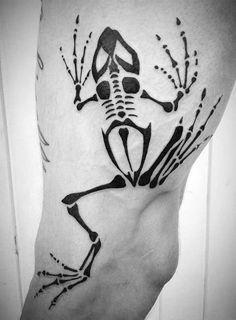 a black and white image of a skeleton on the leg with arrows coming out of it