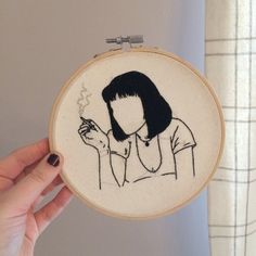 Mia Wallace Pulp Fiction, Feminist Embroidery, Basic Embroidery Stitches, Embroidered Art, Embroidery Neck Designs, Embroidery Flowers Pattern