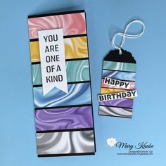 a birthday card with a tag attached to it and the words you are one of a kind