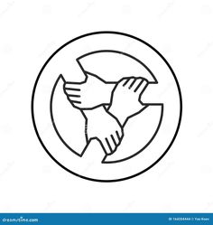 two hands holding each other in a circle